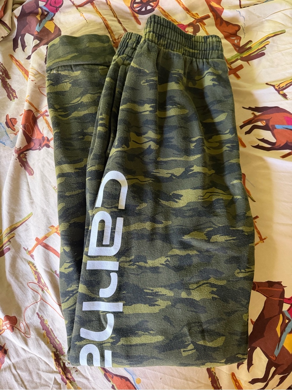 Carhartt Kids Olive Camo Logo Joggers